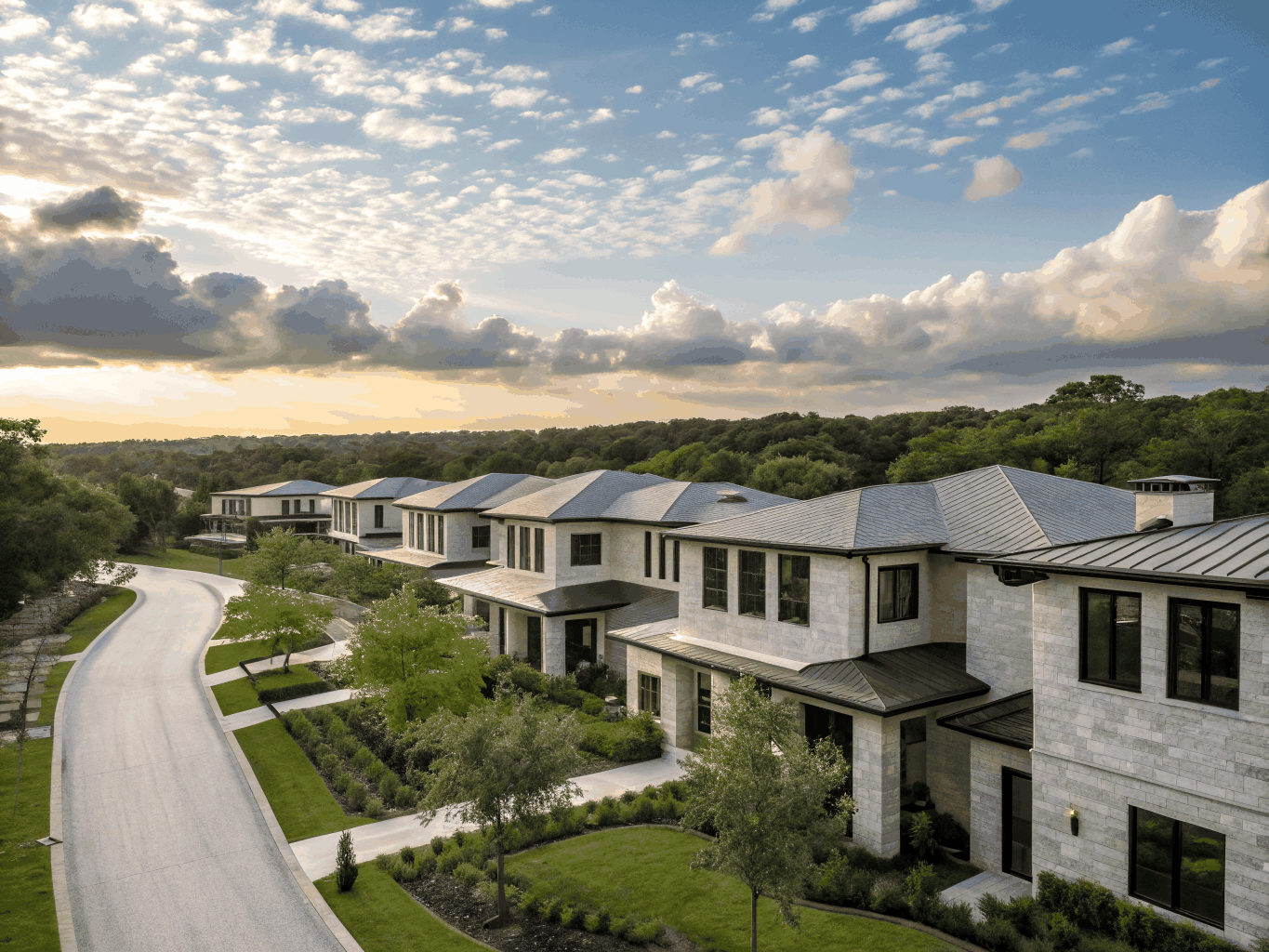Modern architectural landscape of a premium Fort Bend County residential property